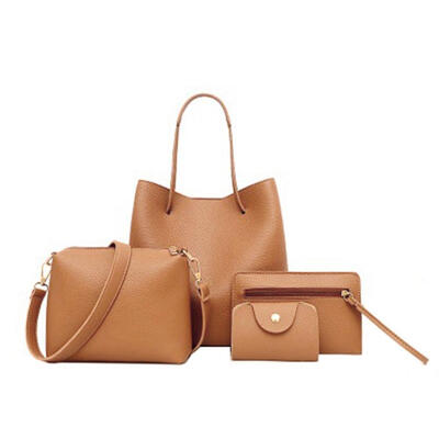 

4pcs Set PU Leather Fashion Single Shoulder Bag Handbag Messenger Bag