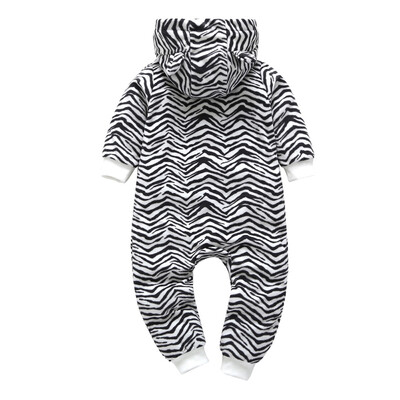 

Infant Baby Boy Girl Warm Cartoon leopard Hooded Romper Jumpsuit Outfit Clothes