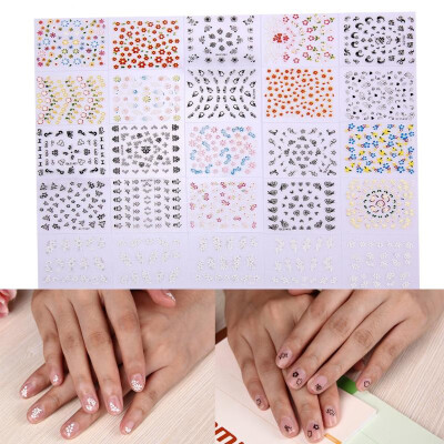 

30pcs Colorful 3D Flower Nail Art Stickers Flower Manicure Tips Decals