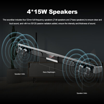 

SR100 Plus Bluetooth Soundbar Home TV Speaker Wireless Subwoofer Remote Control Stereo Surround Sound 415W Speakers for Home Thea