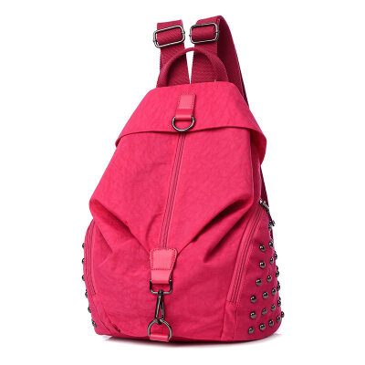 

AOILDLLI New Arrived Backpack Women School Bags For Teenage Girls Boys Nylon Casual Rivet Zipper Waterproof Travel Bags