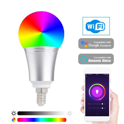 

2196 Smart WIFI LED Bulb WIFI Light RGB Multicolor LED Bulb 9W E2627 Dimmable Light Phone Remote Control Compatible with Alexa Go