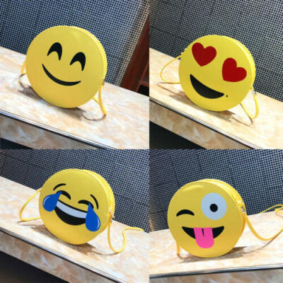 

Women Smile Emoji Printed Shoulder Crossbody Bag Leather Messenger Clutch Purse