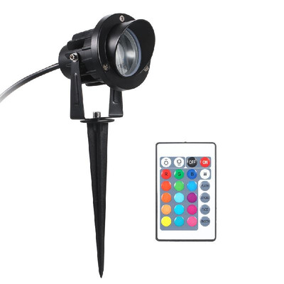 

10W RGB LED Spotlight Multi-color with Remote Control AC 85-265V Wide Voltage Outdoor Landscape Lights IP66 Water-resistant for Dr