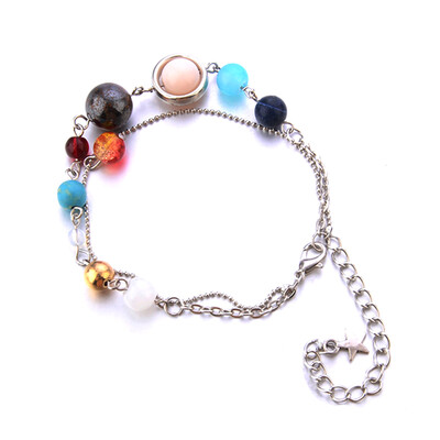 

The Eight Planets Solar System Beads Bracelet Energy Star Stone Chain Bracelet Bangle For Women Gift