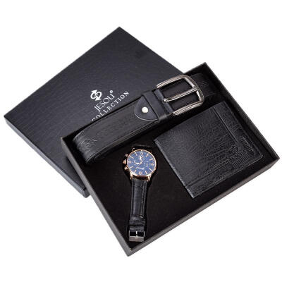 

Mens Gift Set Quartz Watch Wallet Belt With Exquisite Gift Box