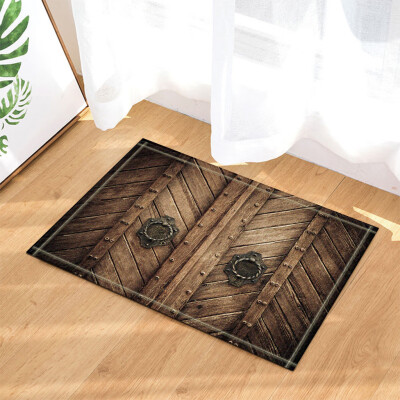 

〖Follure〗Farmhouse Wooden door Floor Mat Rug Bathroom Toliet Non-Slip Carpet 60x40cm