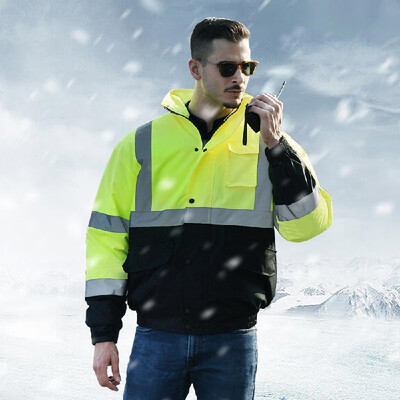 

SFVest High Visibility Reflective Cotton Coat Waterproof Rain Jacket Luminous Safety Outdoor Traffic Hiking Riding Warning Safety