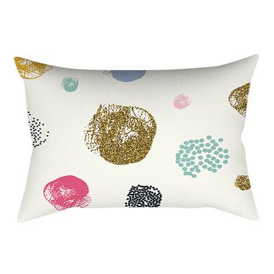 

〖Follure〗Pink small fresh printing square pillowcase home decoration car sofa 30X50cm