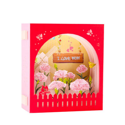 

Hollow 3D Pop Up Paper Carving Flower Stereo Box Greeting Card Mothers Day Gift