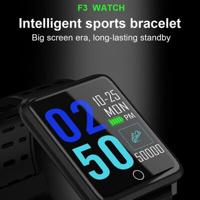 

F3 144 inch Blood Pressure Heart Rate Pedometer IP68 Waterproof Bracelet