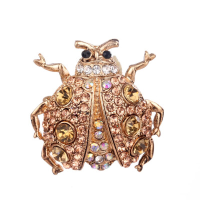 

Women Fashion Rhinestone Inlay Ladybug Scarf Pins Buckle Insect Brooch Jewelry