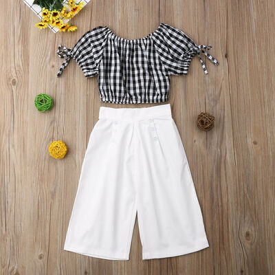 

US Stock Toddler Kids Baby Girl Outfit Clothes T-shirt TopsLoose Pants 2PCS Set