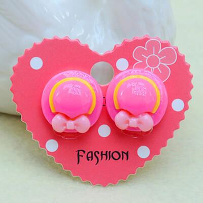 

2pcs Kawaii Fake Non-Piercing Rhinestone Clip-On Earrings Chic Baby Girls Gift