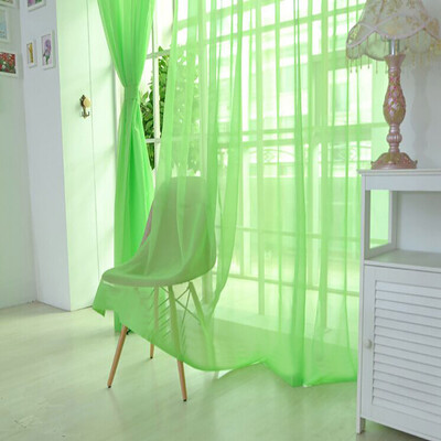 

Gobestart 1 PCS Pure Color Tulle Door Window Curtain Drape Panel Sheer Scarf Valances