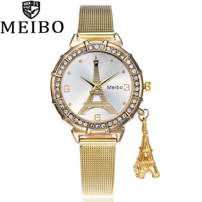 

Tower decorative pendant belt watch womens diamond-encrusted Eiffel pendant jewelry watch