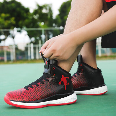 

High-top basketball shoes couple models Outdoor sports venue boots non-slip wear-resistant running shoes
