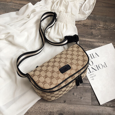 

Qiao Bani 2019 new Korean retro style fashion old flower hit color double pull ribbon shoulder diagonal trend handbags