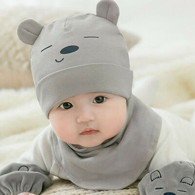 

Cute Baby Girl Hat&Scarf Set Cotton Kid Winter Warm Baby Cap Neckerchief Set