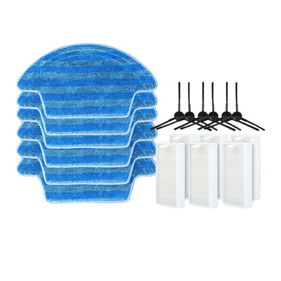 

〖Follure〗6pcs Mop Cloth 6pcs Side Brush 6pcs Filter For CEN540CEN546 Vacuum