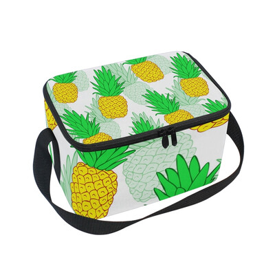 

ALAZA Lunch Box Insulated Yellow Pineapple Lunch Bag Large Cooler Tote Bag for Men Women