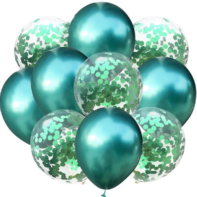 

10pcsset Confetti Balloon&Metallic Balloons Mixed Amazing Shinning Sight for Your Party Wedding Bedroom Decoration