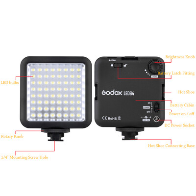

Godox LED64 Video Light 64 LED Lights for DSLR Camera Camcorder mini DVR as Fill Light for Wedding News Interview Macrophotography