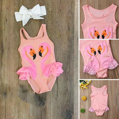 

Toddler Kids Baby Girls Flamingo Swimsuit Swimwear Bikini Skirt Bathing Suit