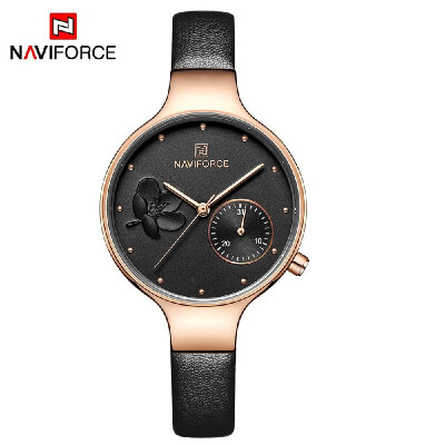 

NAVIFORCE NF5001 Women Fashion Quartz Brand Watch Lady Leather Watchband High Quality Casual Waterproof Wristwatch Gift for Wife G