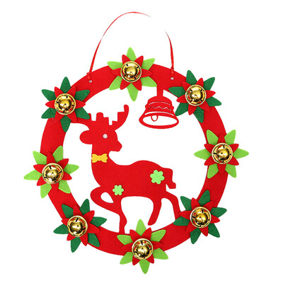 

〖Follure〗Merry Christmas Wreath Door Wall Hanging Bell Ornament Xmas Party Decor