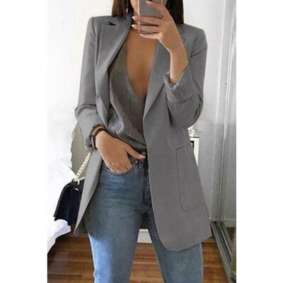 

US New Women Ladies Long Sleeve Slim Blazer Suit Coat Workout Jacket Casual Tops