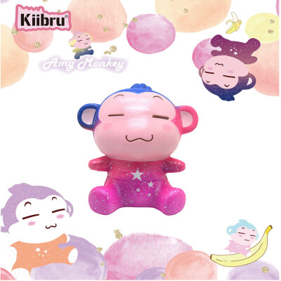 

Siaonvr 13cm Galaxy Naughty Monkey Cream Scented Squishies Charm Slow Rising Squeeze Toy