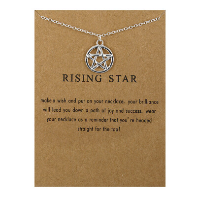 

Fashion Jewelry New Arrived Rising Star Golden Circle Pentagram Alloy Clavicle Pendant Short Necklace For Women