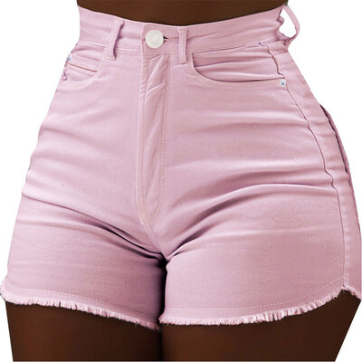 

New Women Jeans Denim Lace-up Short Jeans High Waist Skinny Hot Pants Shorts