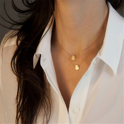 

Gold Silver Double Infinity Statement Necklace Double Circle Triangle Boho Necklace Collar Women Fashion bijoux femme Jewelry