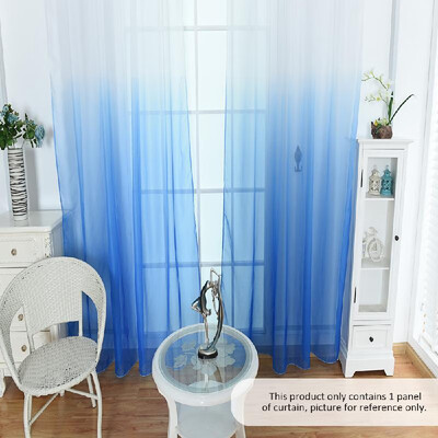

39 79inches Polyester Semi-Blackout Gradient Color Window Curtain Panel Living Room Bedroom Hotel Divider Voile Curtain with Rod