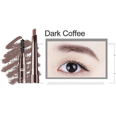 

Headed Eyebrow Pencil with Eyebrow Brush Triangle Pen Head Automatic Rotation Waterproof And Sweat-proof 3D Makeup Dark Coffee