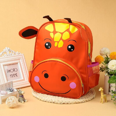 

New Kids Backpack Cartoon Animal Print Adjustable Straps Zipper Closure Boys Girls Schoolbag