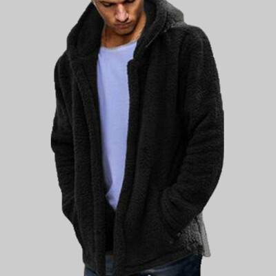 

Men Casual Winter Warm Teddy Bear Jacke Fleece Topst Hoodie Hooded Outwear Coats