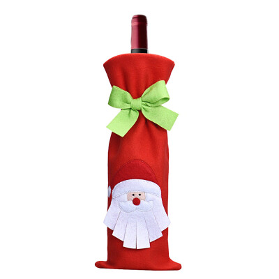 

Tailored Red Wine Bottle Cover Bags Decoration Home Party Santa Claus Christmas