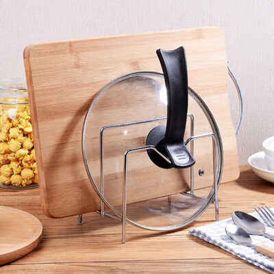 

Stainless Steel Storage Rack Holder Organizer Kitchen Accessory for Chopping BoardPot coverCutter