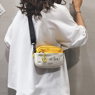 

Summer small bag female bag 2019 new fashion shoulder bag wild girl Messenger bag ins small fresh canvas bag