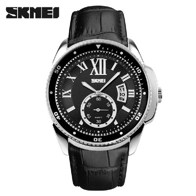 

SKMEI Comfortable PU Strap High Quality Quartz Wristwatch Excellent Water Resistant Analog Man Watch with Date Window