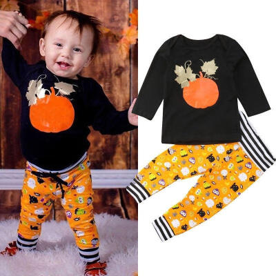 

2pcs Newborn Toddler Infant Baby Boy Girl Clothes T-shirt TopsPants Outfits Set