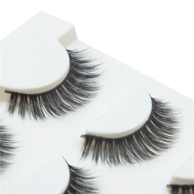 

〖Follure〗3Pairs Long Cross False Eyelashes Makeup Natural Fake Thick Black Eye Lashes A