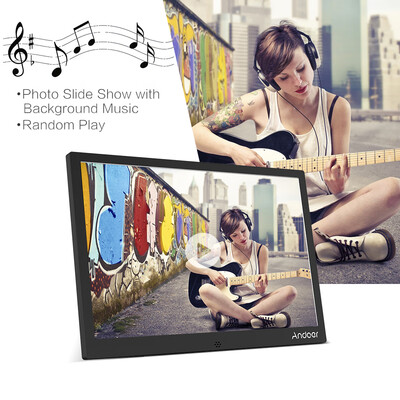 

Andoer 12inch LED Digital Photo Frame 1280 800 Resolution Support 1080P Video Random Play Aluminum Alloy with Remote Control Chr