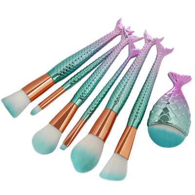 

〖Follure〗New Arrival 7Pc Mermaid Foundation Eyeshadow Contour Eye Lip Makeup Brushes Set