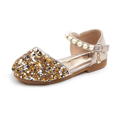 

Childrens Casual Shoes Sequins Breathable Rhinestone Pearls Design Kids Girls Princess Shoes For Dance Childrens Shoes 2019
