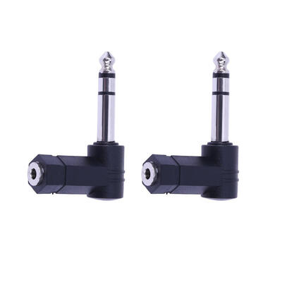 

35mm Stereo TRS Female to 635mm Mono Stereo Male 90 Degree Audio Adapter