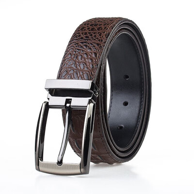 

New Men leather belt high quality Alloy pin buckle belt Business affairs Men high quality casual solid color belt